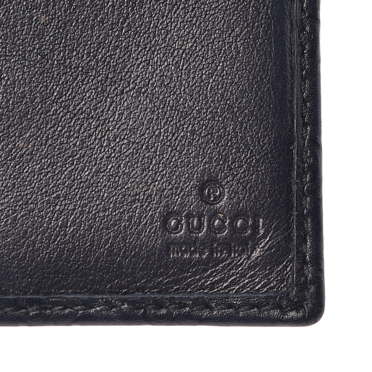 Microguccissima Bi-Fold Wallet Navy Blue