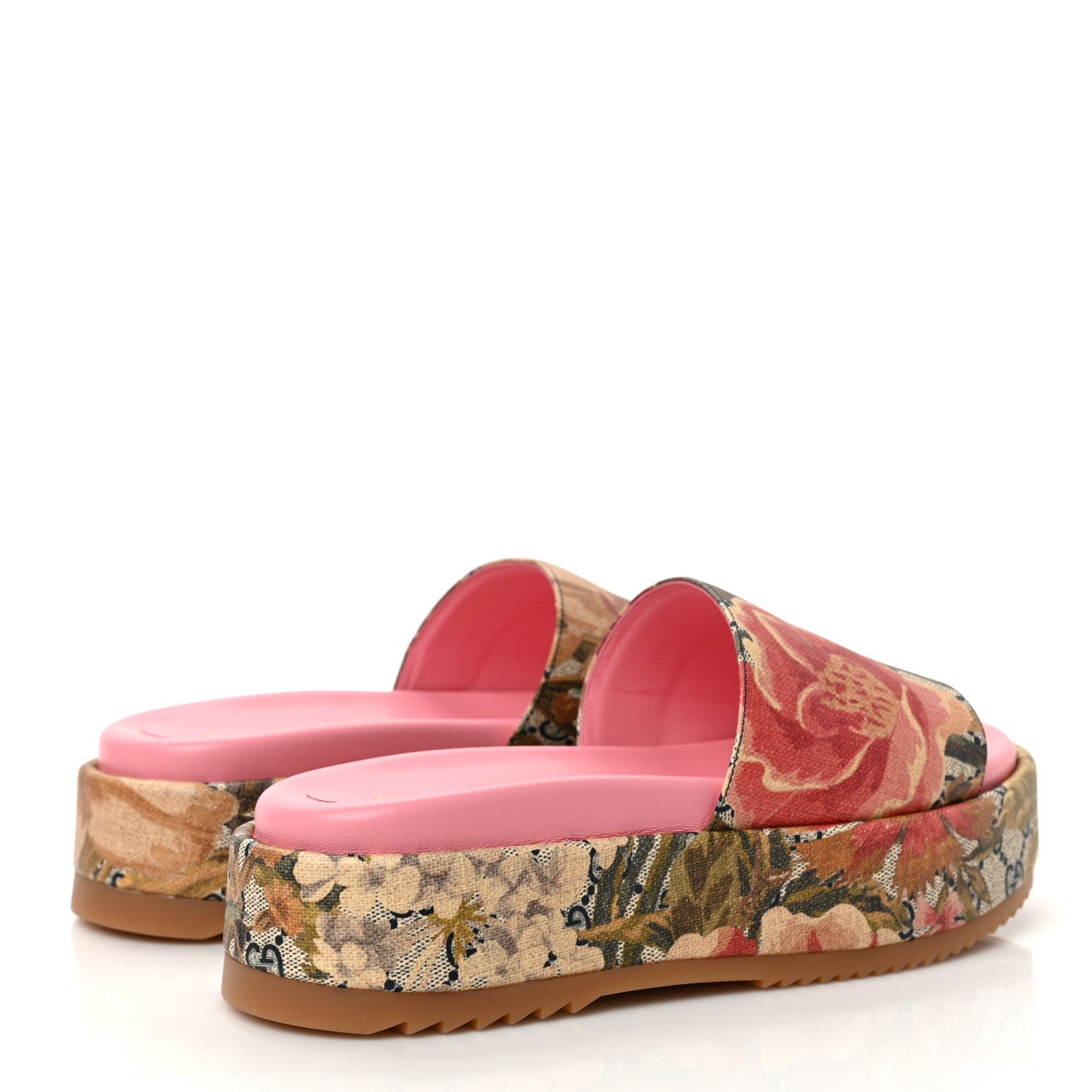 GUCCI GGスプリーム ビーチサンダル フローラ Gucci GG Supreme Monogram Water Flora Angelina Platform Slide