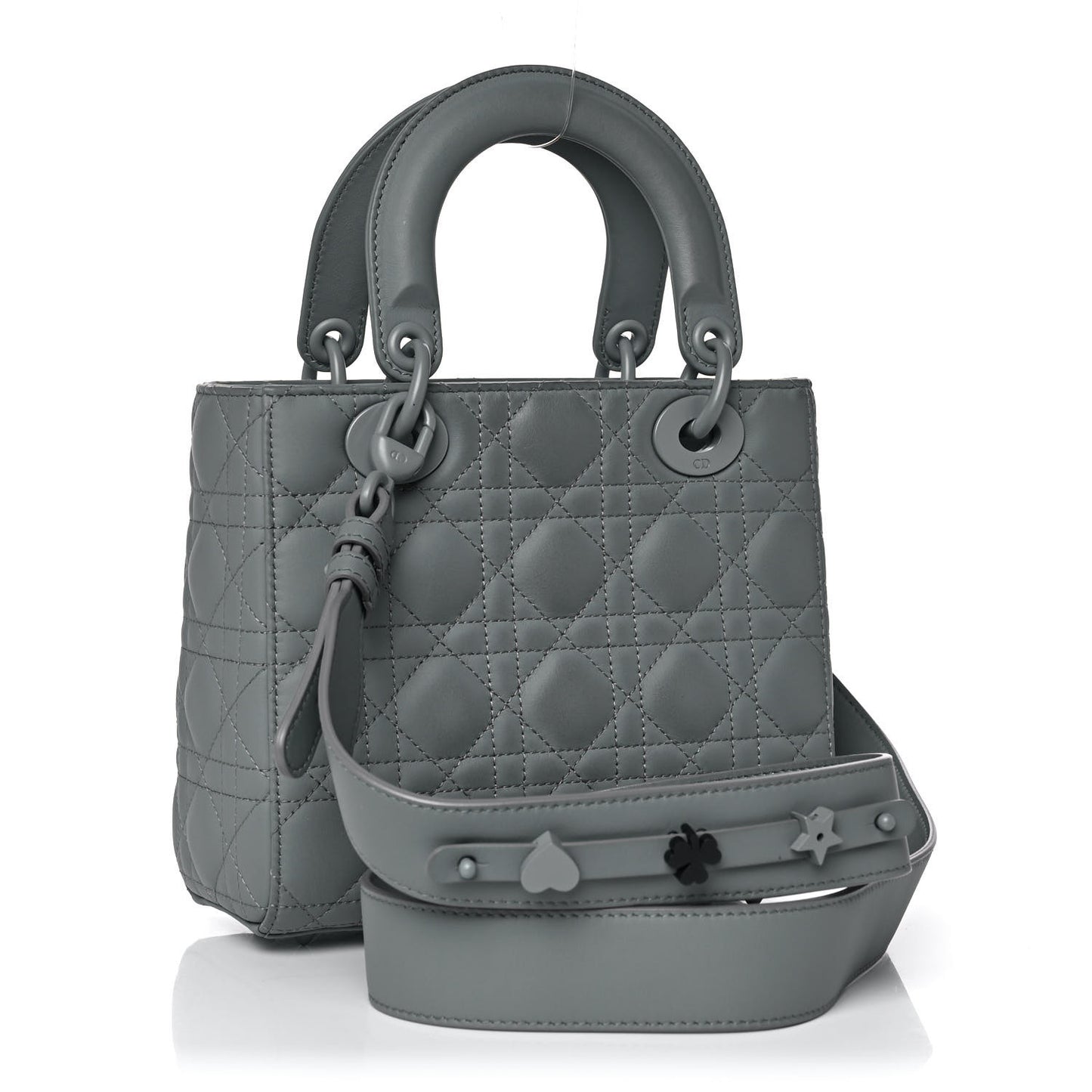 Ultra Matte Calfskin Cannage Small My ABCDior Lady Dior Grey Stone