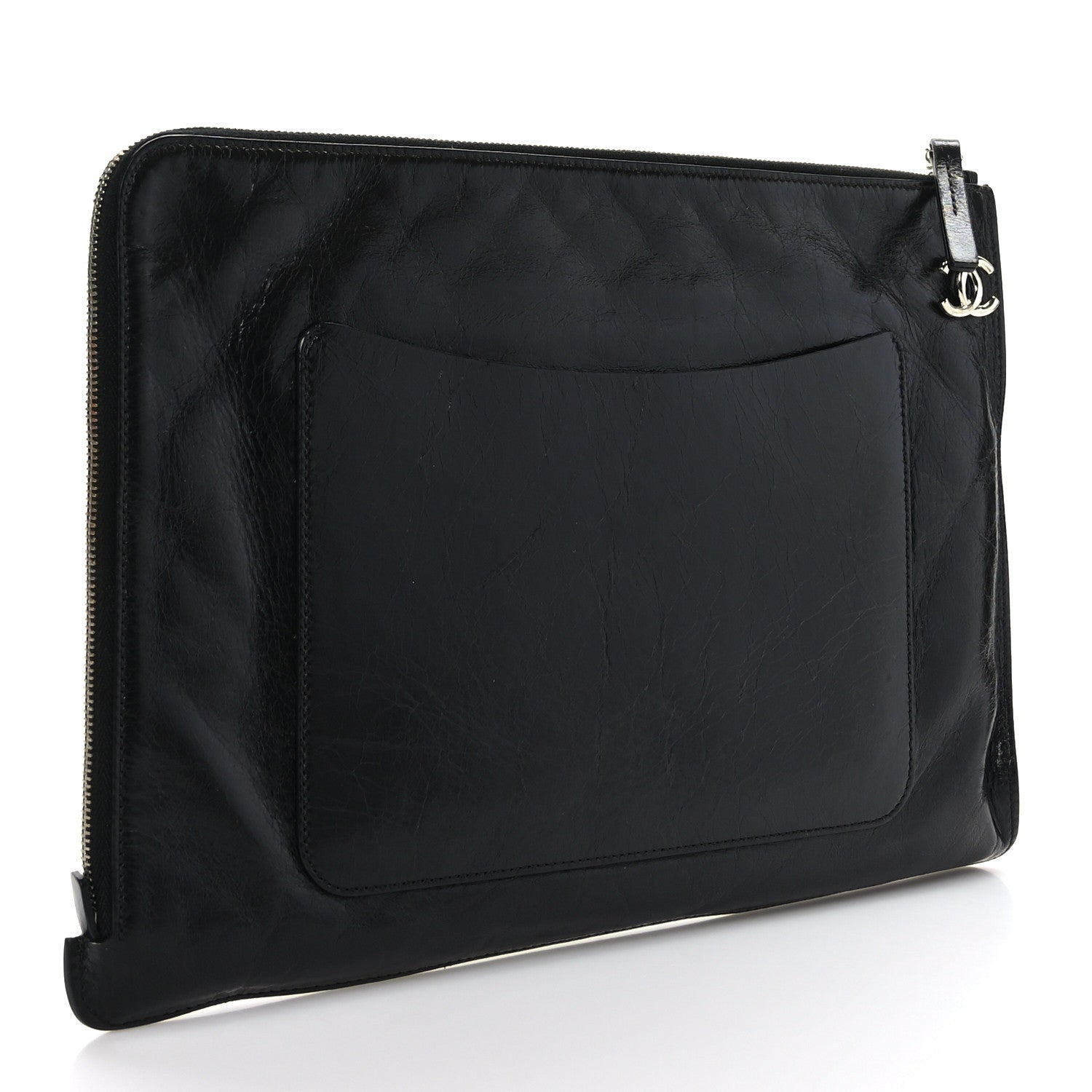 Chanel Calfskin Large Feministe Maize Feminine Pouch Clutch Black 3 of 7