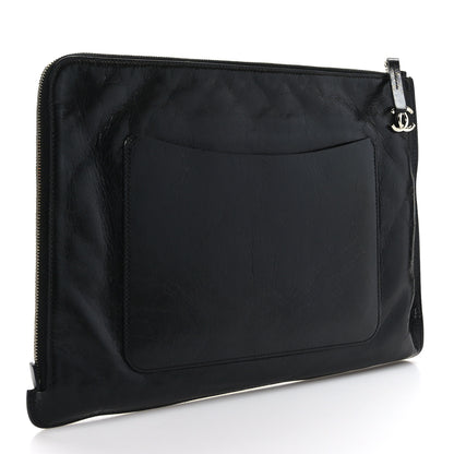 Chanel Calfskin Large Feministe Maize Feminine Pouch Clutch Black 3 of 7