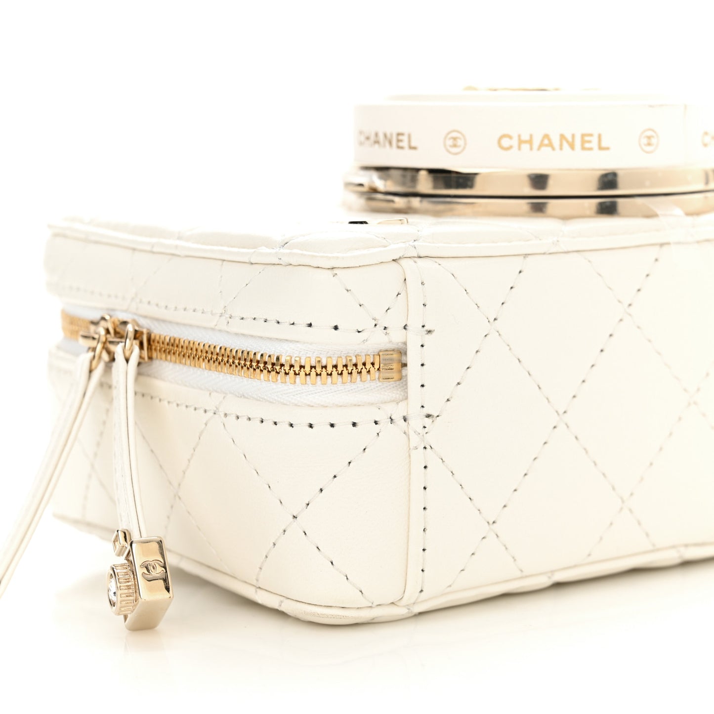 Lambskin Quilted Coco Click Bag White