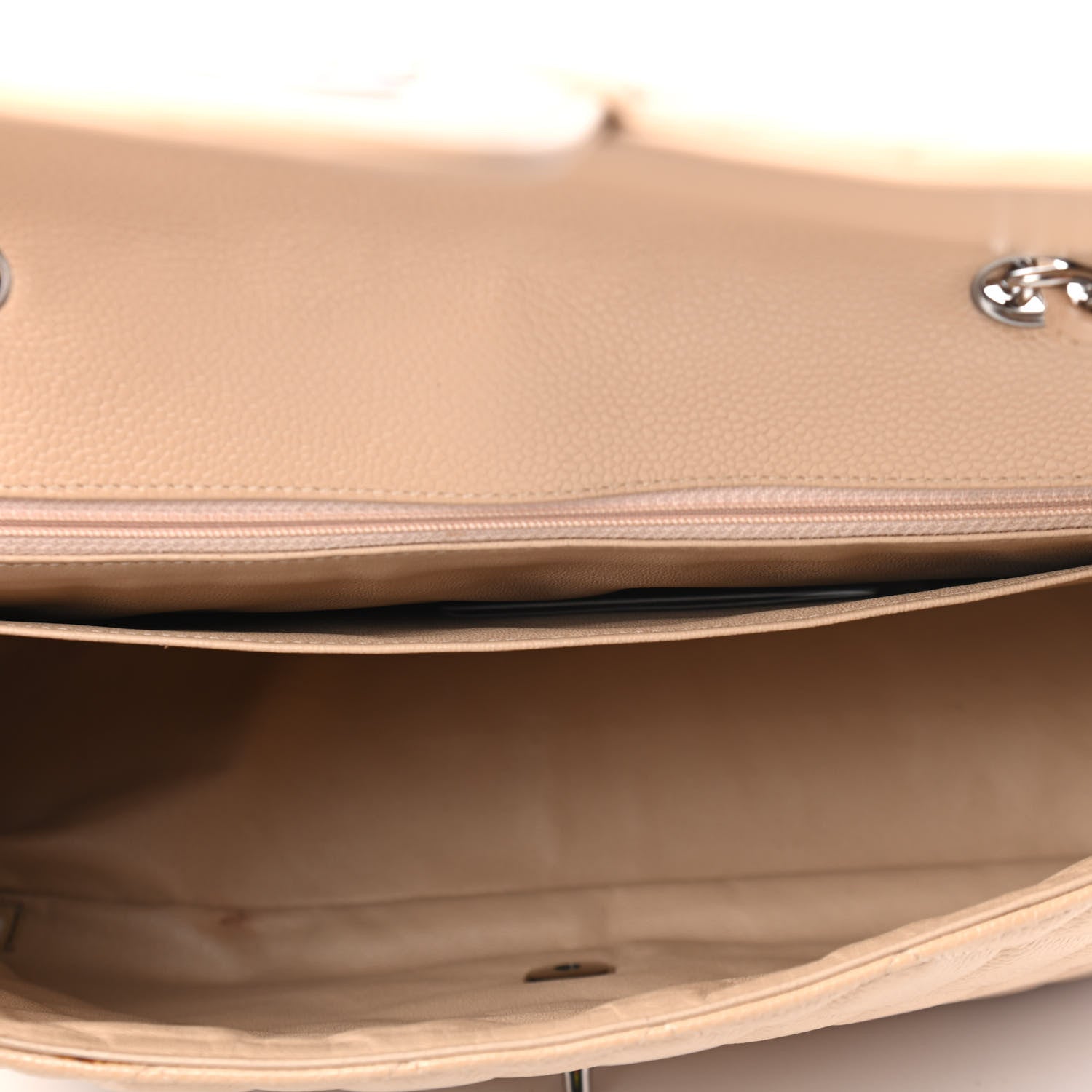 Chanel Caviar Quilted Jumbo Single Flap Beige Clair 4 of 6