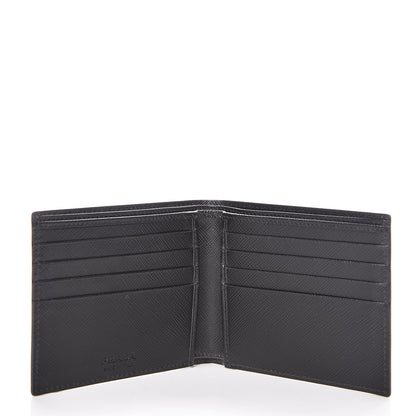 Prada Saffiano Palm Tree Bi-Fold Wallet Black 5 of 8