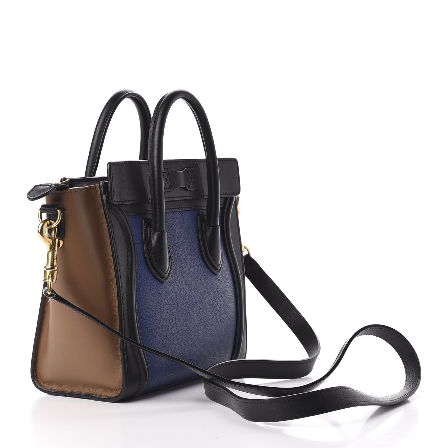 Smooth Drummed Calfskin Nano Tri-Color Luggage Indigo