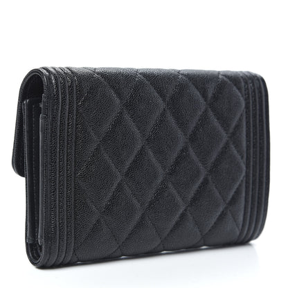 Chanel Caviar Quilted Medium Boy Flap Wallet Black 3 of 10