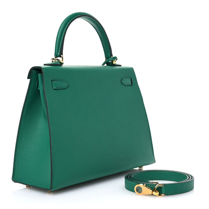 Hermes Epsom Kelly Sellier 25 Vert Vertigo 3 of 11