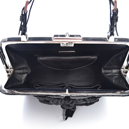 Prada Shiny Crocodile Framed Bag Black 5 of 15