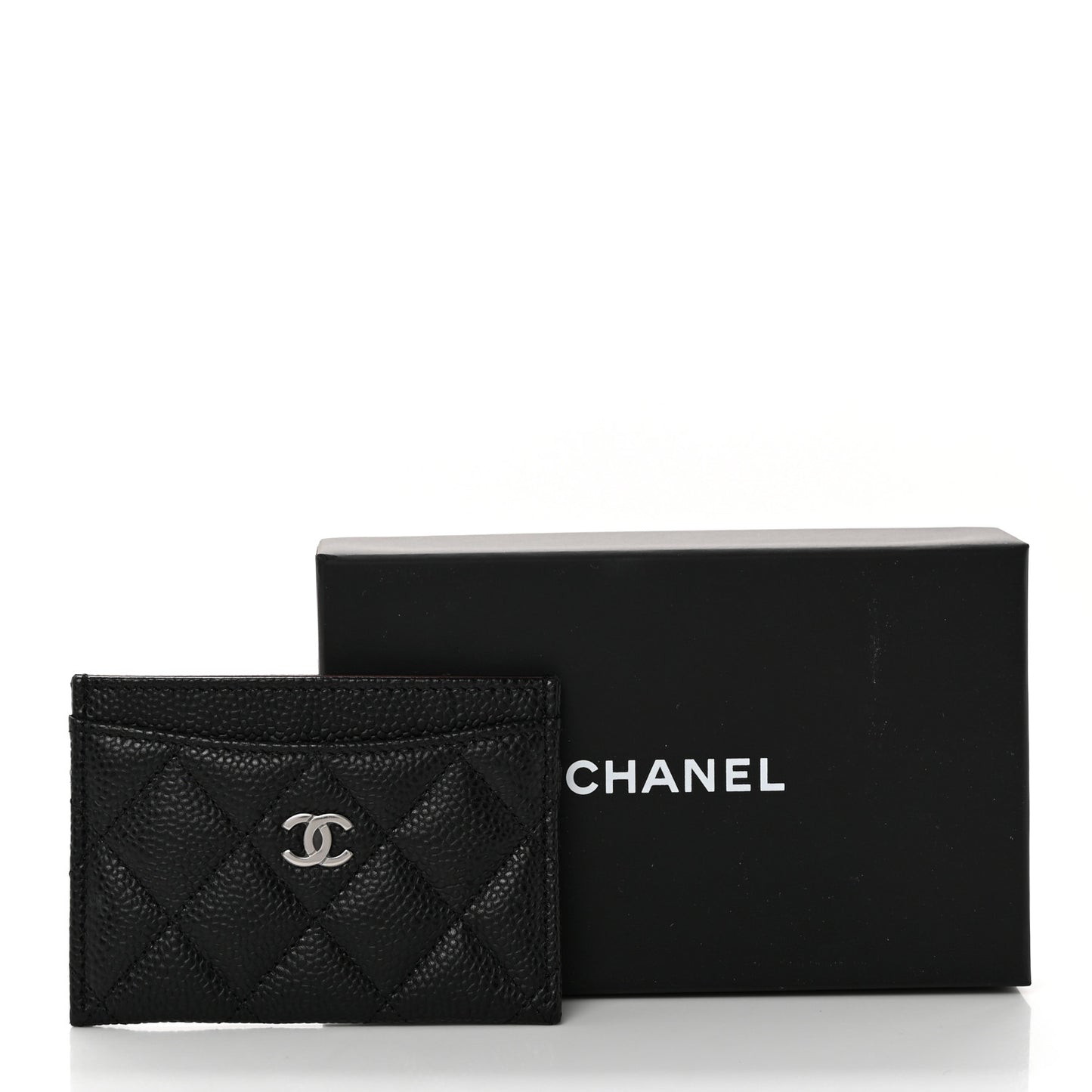 Caviar Quilted Card Holder Black