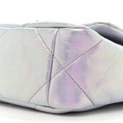 Chanel Iridescent Calfskin Quilted Medium Chanel 19 Flap Light Purple Blue 9 of 10