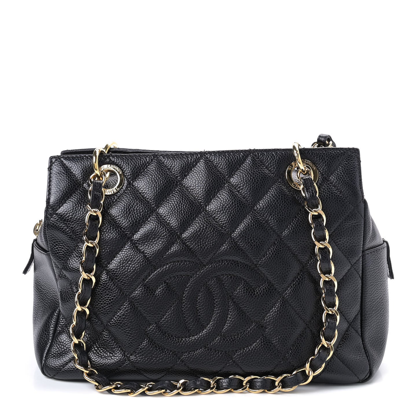 Caviar Quilted Petit Timeless Tote PTT Black