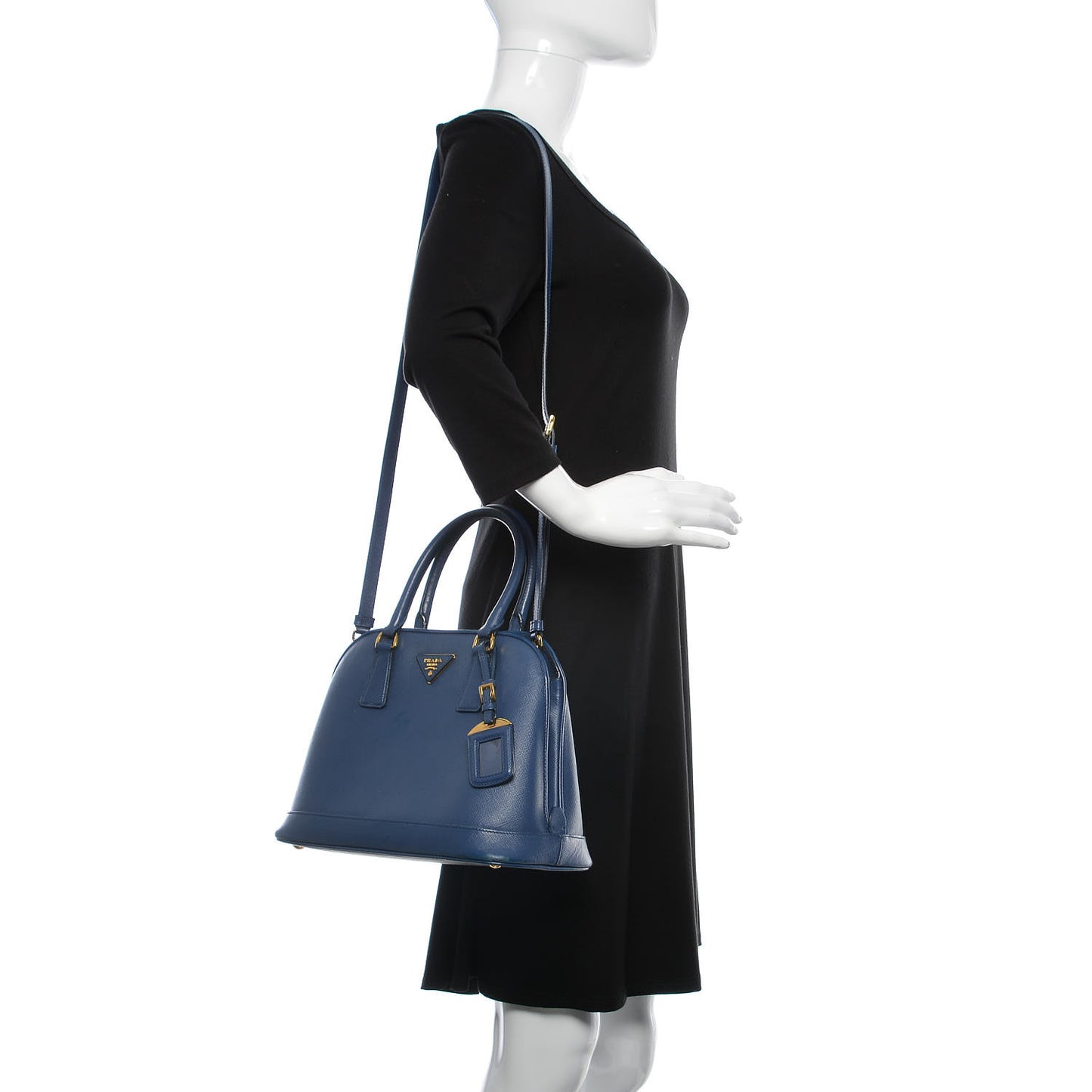 Saffiano Lux Medium Open Promenade Tote Bluette