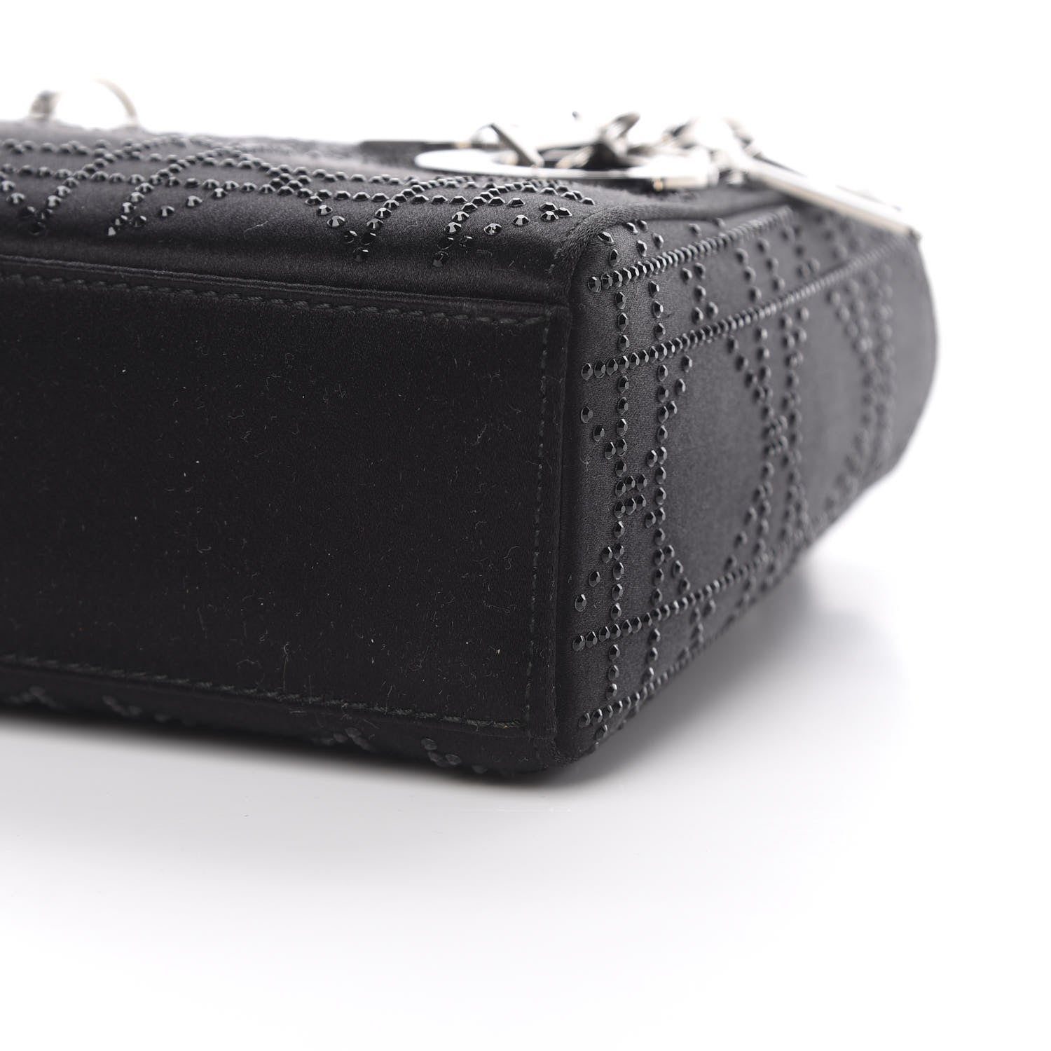 Christian Dior Satin Crystal Cannage Mini Lady Dior Black 10 of 10