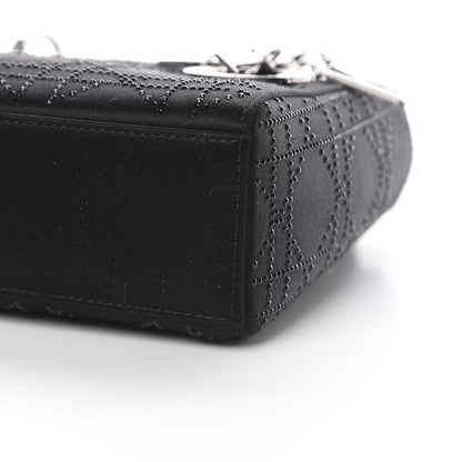 Christian Dior Satin Crystal Cannage Mini Lady Dior Black 10 of 10