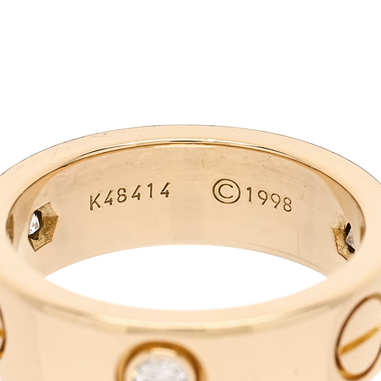 Cartier 18K Yellow Gold 3 Diamond 5.5mm LOVE Ring 49 5 5 of 6