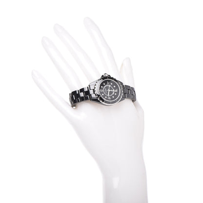 Chanel Stainless Steel Ceramic Diamond 29mm J12 Quartz Watch Black 2 of 6