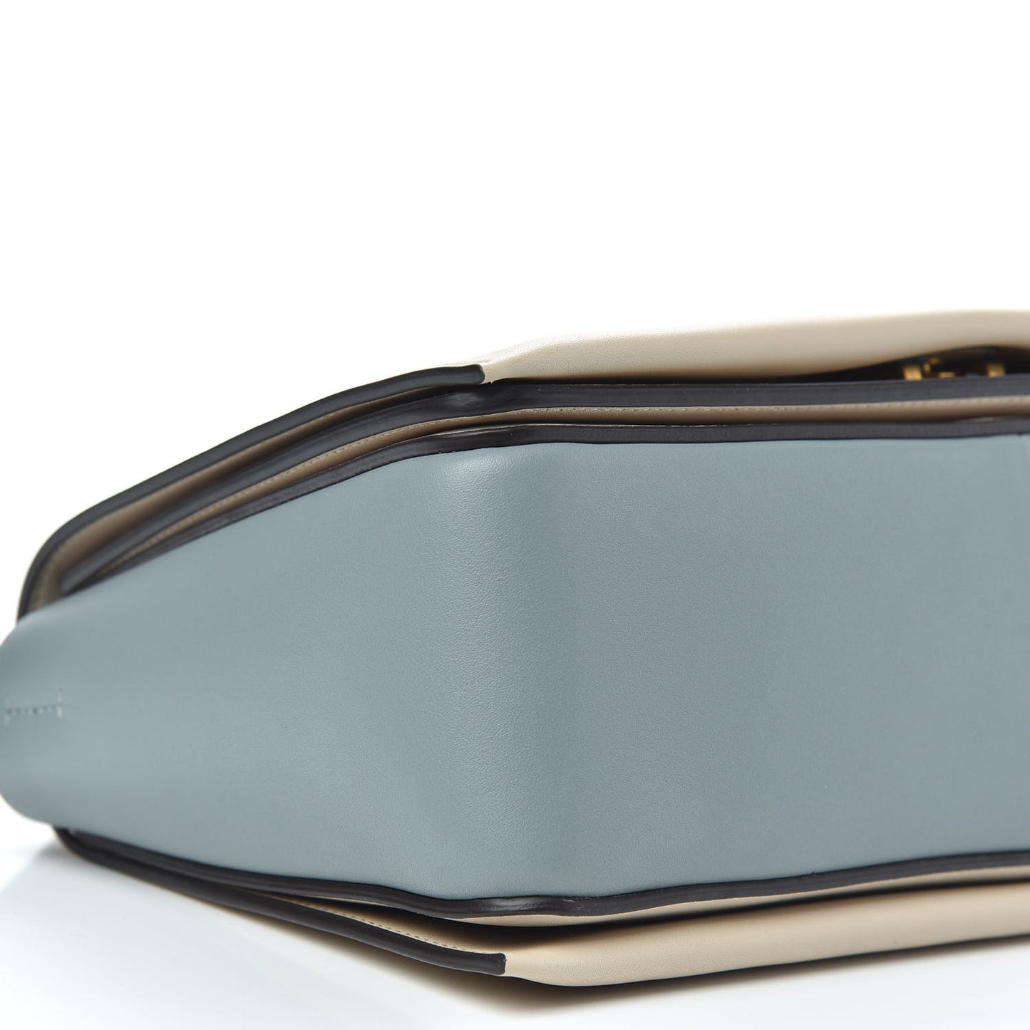Shiny Smooth Calfskin Medium Frame Shoulder Bag Grege Storm