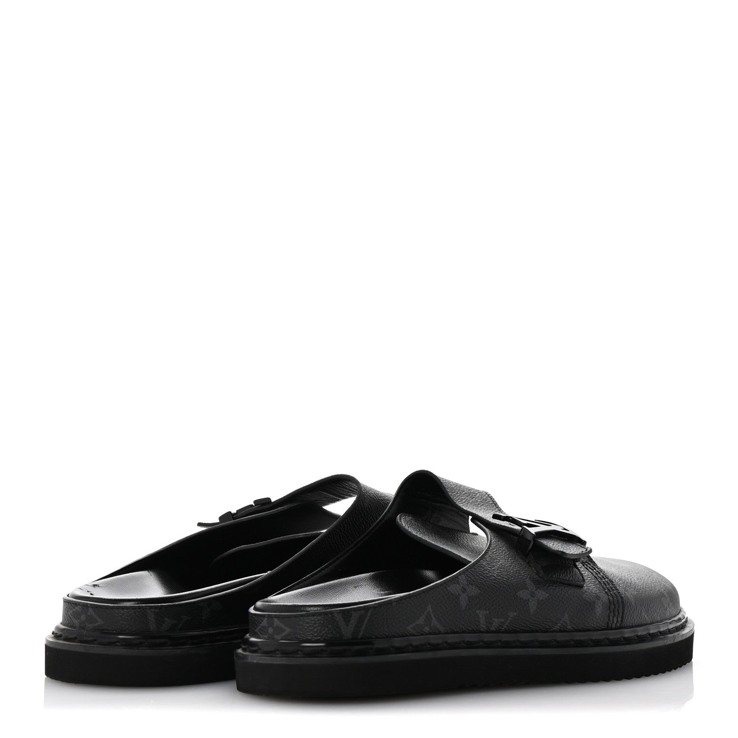 Louis Vuitton Monogram Eclipse LV Easy Mens Mule 8 Black 5 of 11