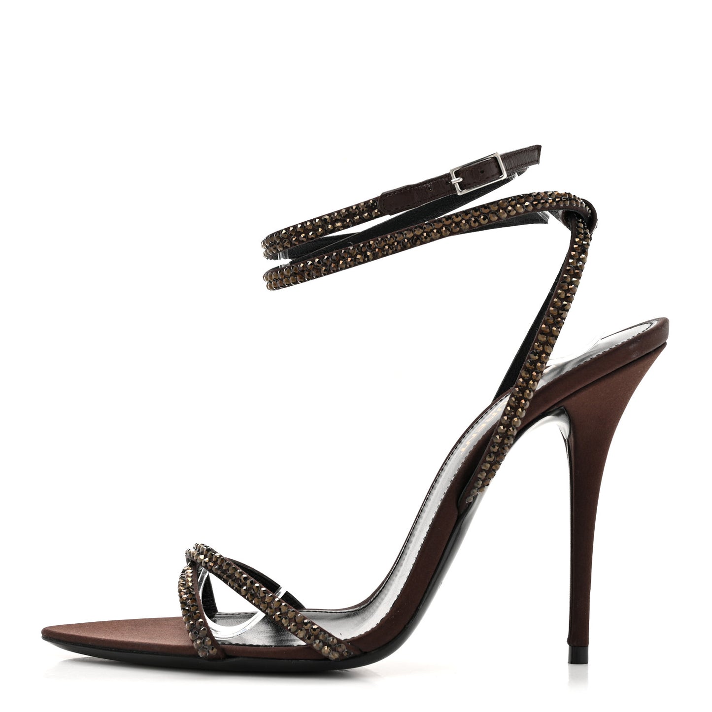 Satin Crystal Ava 105 Sandals 37 Amaranth