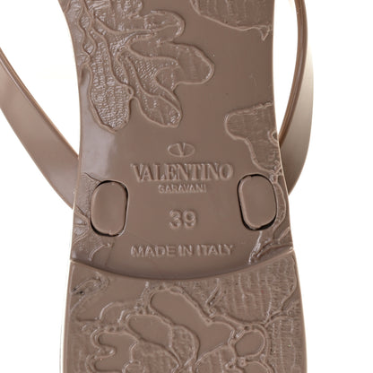 Valentino Garavani PVC Jelly Rockstud Bow Thong Sandals 39 Poudre 10 of 11