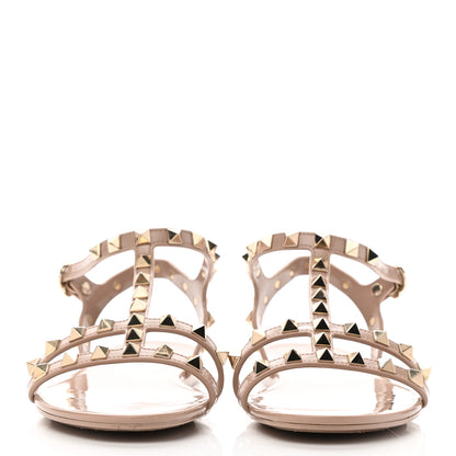 Valentino Garavani PVC Jelly Rockstud Caged Sandals 37 Poudre 2 of 7