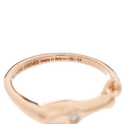 Hermes 18K Rose Gold Diamond TPM Galop Ring 54 6.75 6 of 6