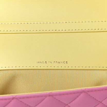 Chanel Lambskin Quilted Glasses Case With Chain Pink Yellow 7 of 9