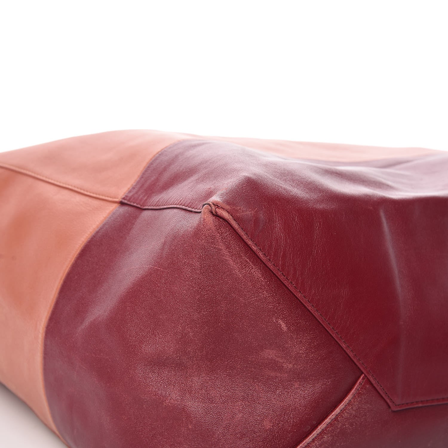 Celine Lambskin Horizontal Bi-Color Cabas Peach Rust 12 of 29