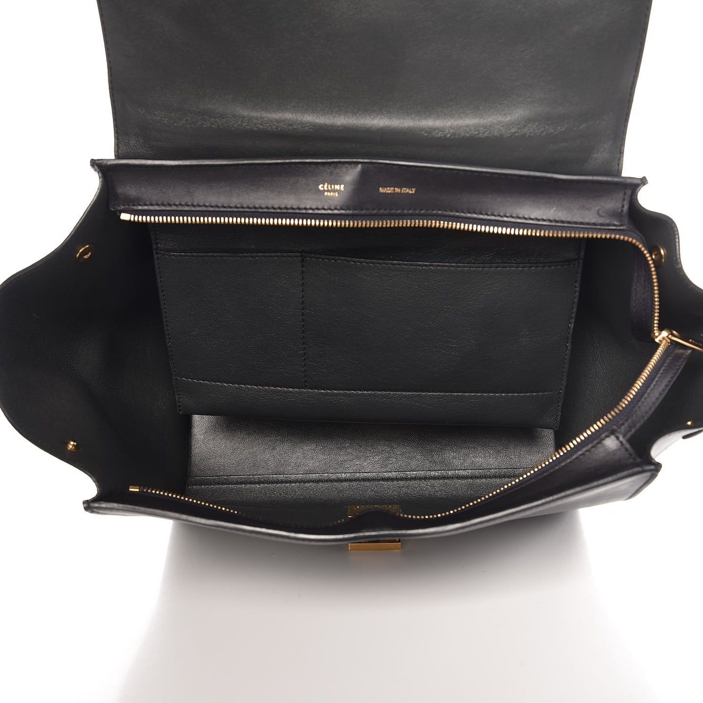 Smooth Calfskin Medium Tri-color Trapeze Anthracite
