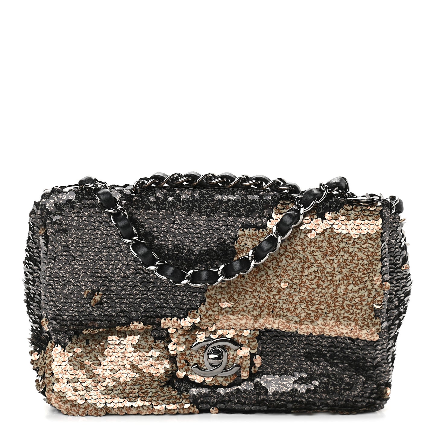 Sequin Single Flap Black