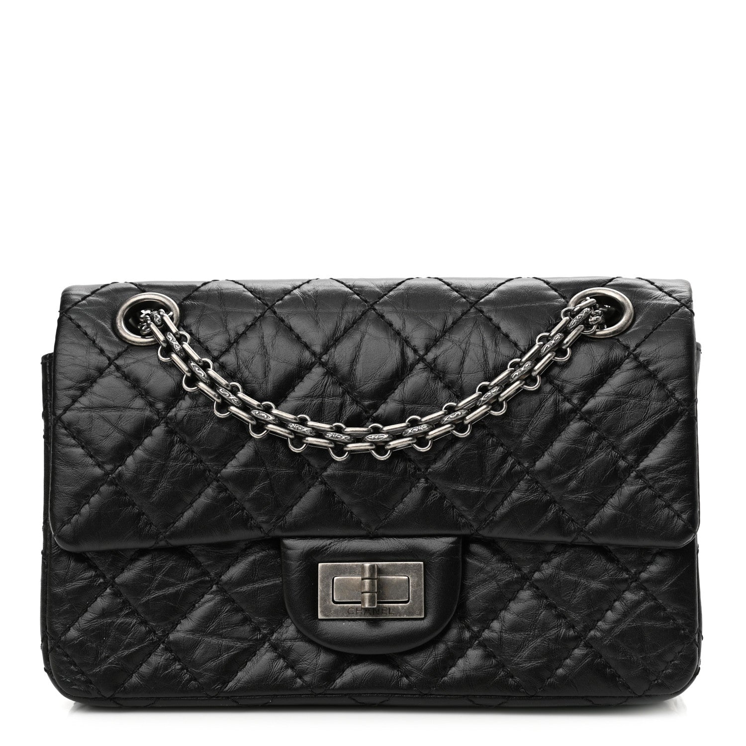 Chanel Aged Calfskin Quilted 2.55 Reissue Mini Flap Black 1 of 11