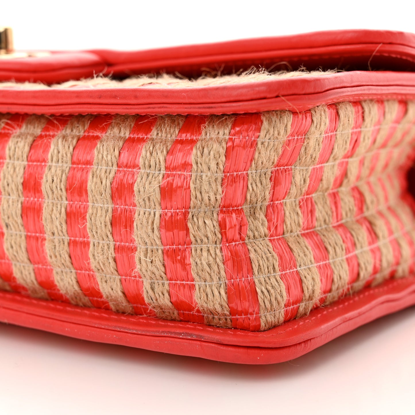 Raffia Jute Striped Medium Urban Jungle Single Flap Red