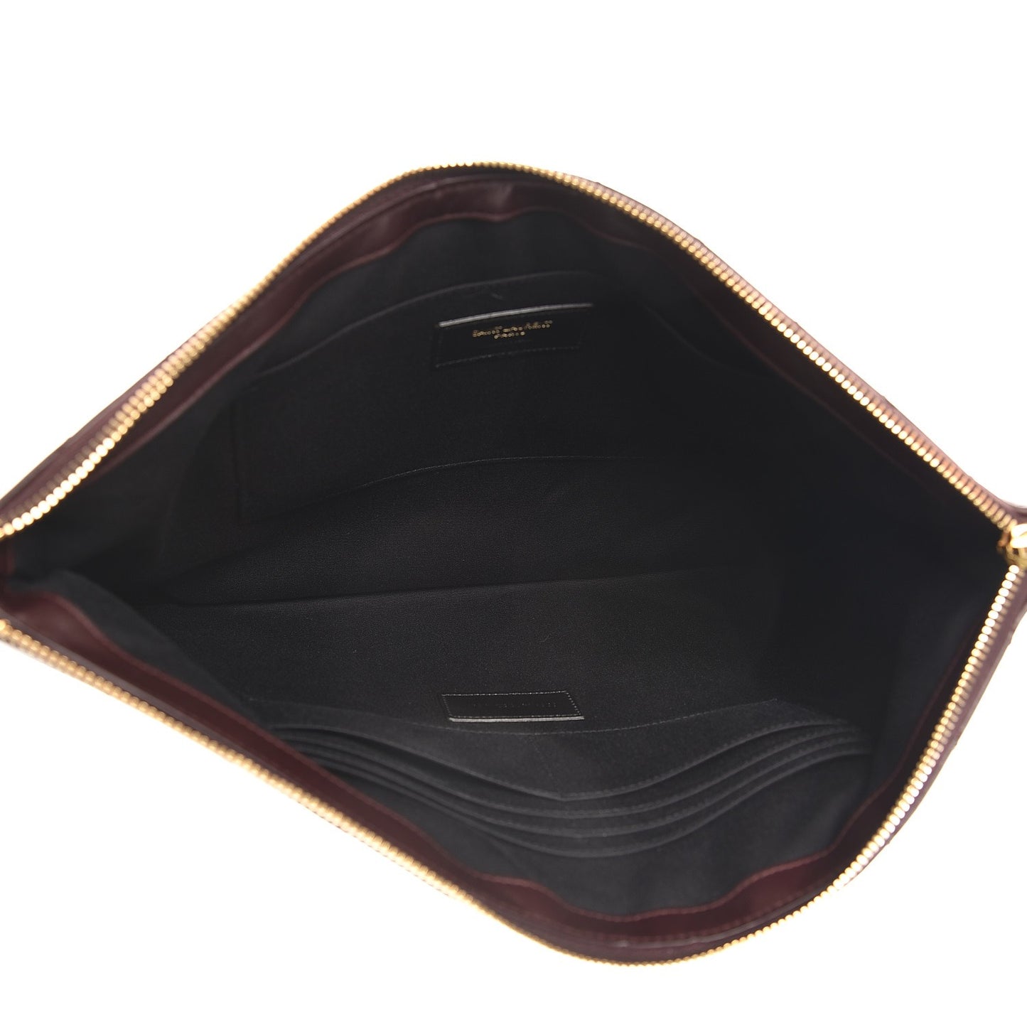 Calfskin Matelasse Chevron Monogram Document Holder Amaranto