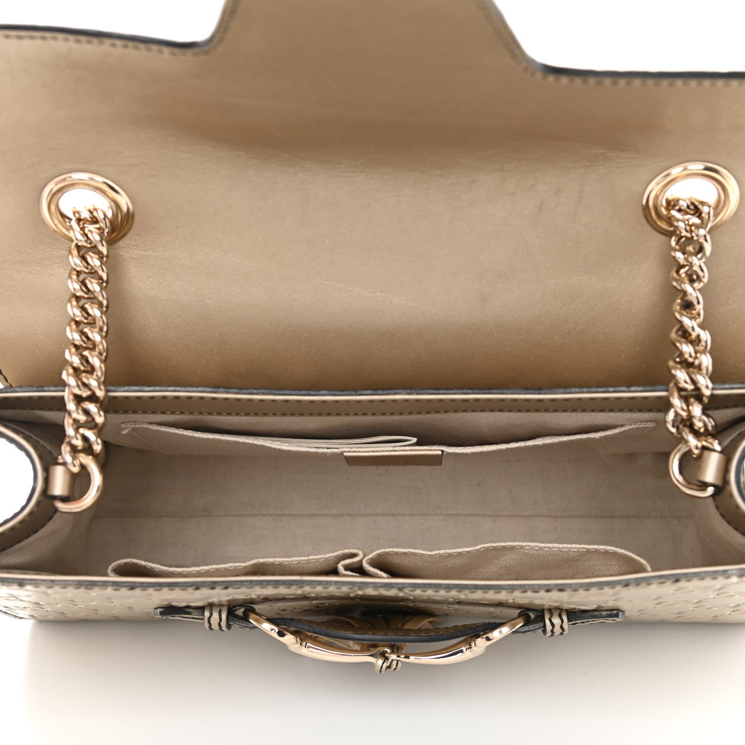 Gucci Guccissima Medium Emily Chain Shoulder Bag Gold 5 of 10