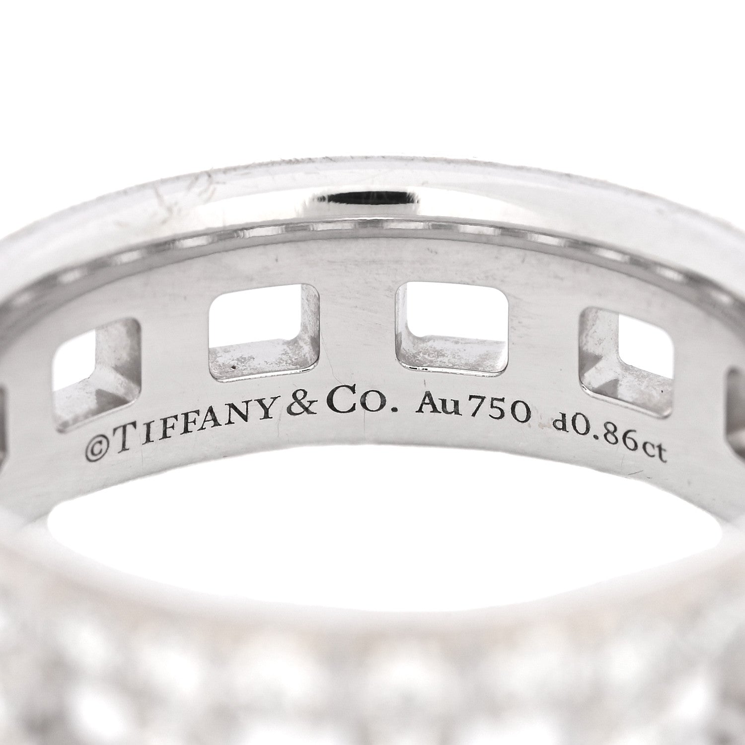 Tiffany 18K White Gold Diamond T True Wide Ring 46 3.75 4 of 4