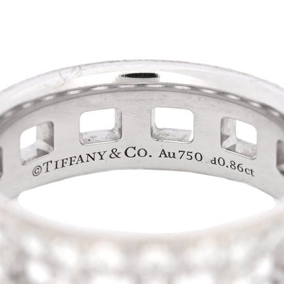Tiffany 18K White Gold Diamond T True Wide Ring 46 3.75 4 of 4