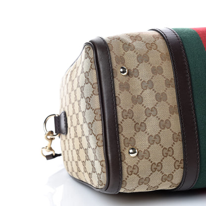 Gucci Monogram Vintage Web Medium Boston Dark Brown 8 of 13