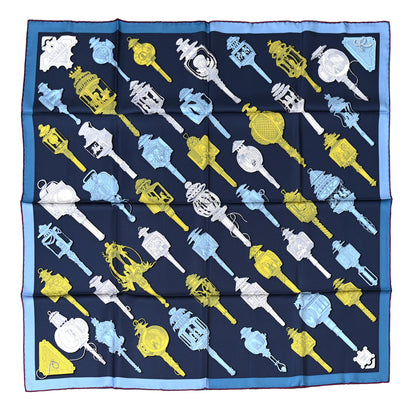 Hermes Silk Merveilleuses Lanternes Scarf 90 Marine Jaune Bleu Ciel 1 of 6
