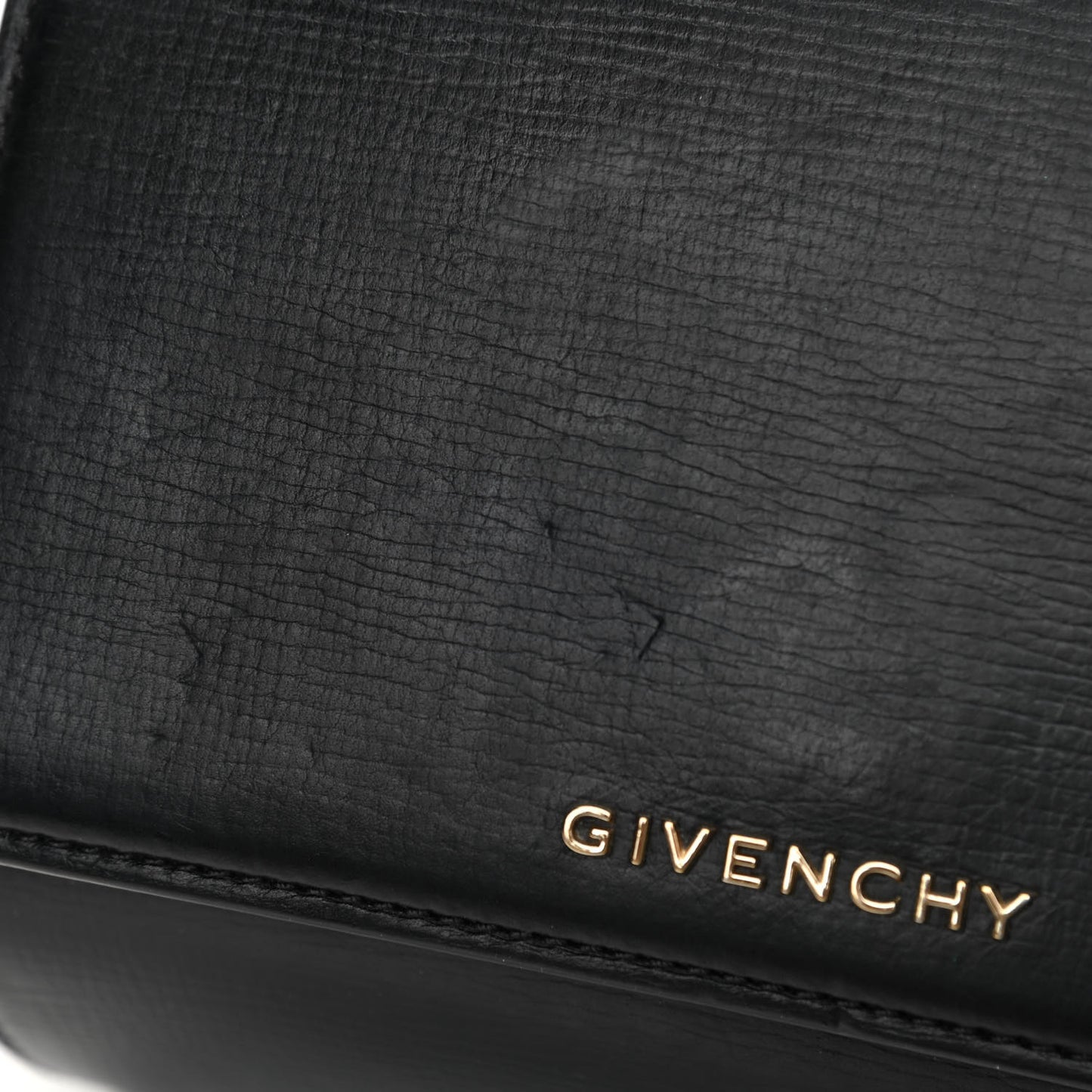 Textured Calfskin Mini Pandora Box Chain Crossbody Bag Black