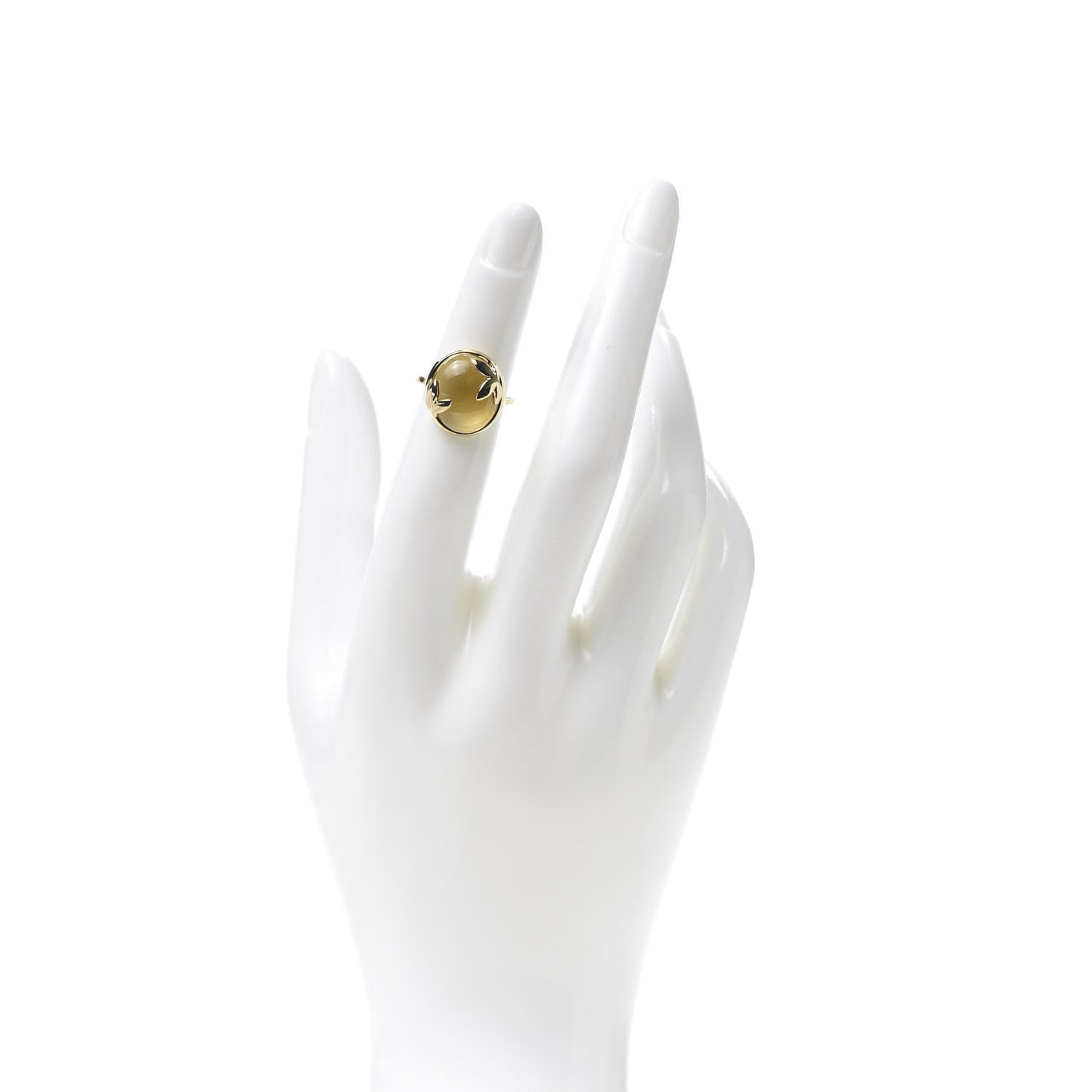 18K Yellow Gold Citrine Paloma Picasso Olive Leaf Ring 46 3.75