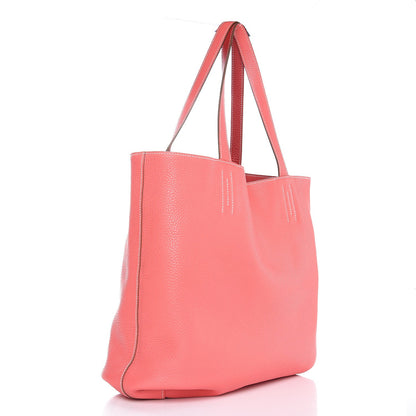 Hermes Taurillon Clemence Double Sens 36 Reversible Tote Peony Sanguine 7 of 10