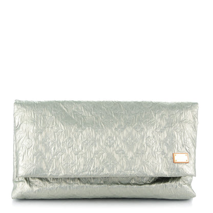 Louis Vuitton Jacquard Quilted Monogram Limelight Clutch GM Perle 1 of 7