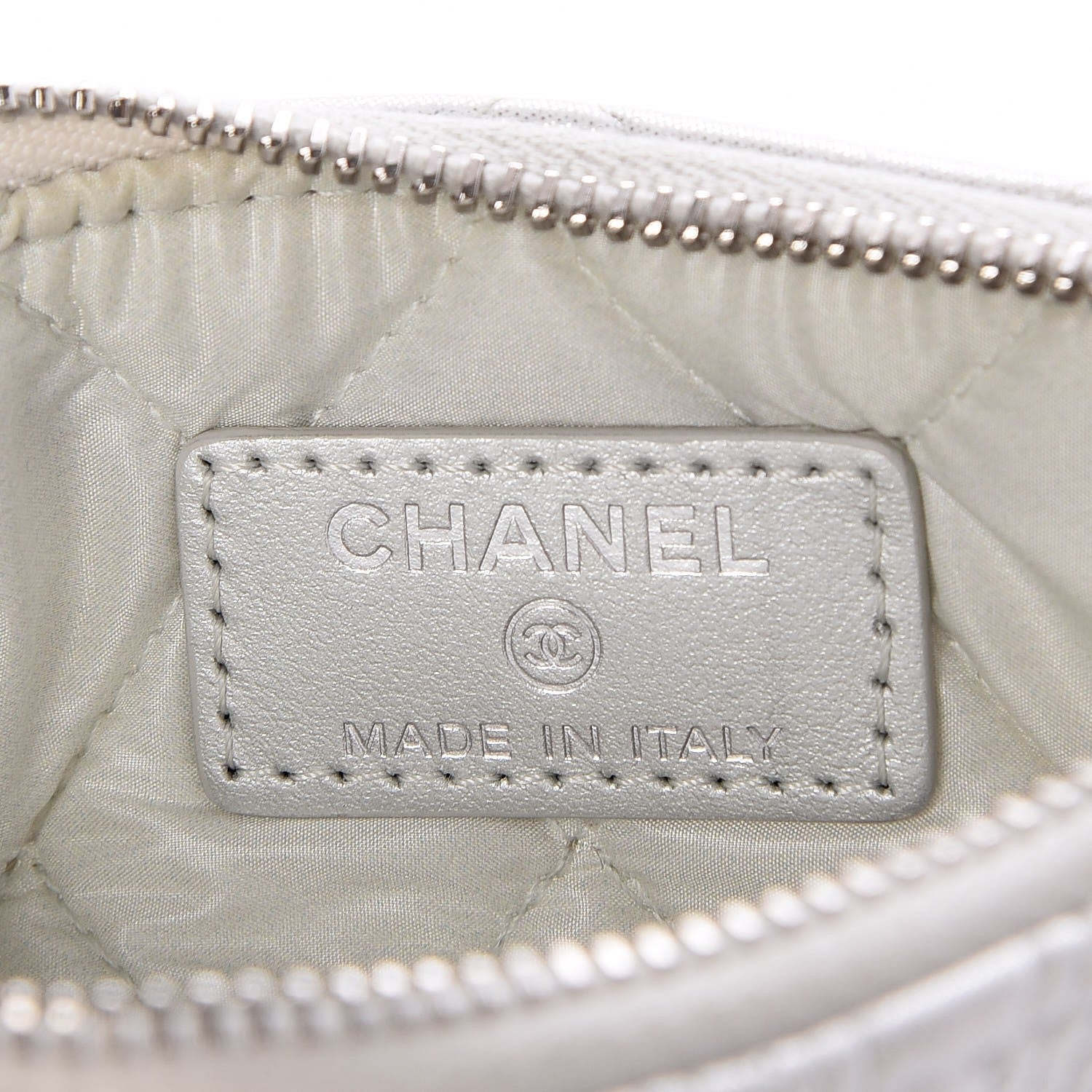 Chanel Metallic Lambskin Star Embossed Coin Purse Case Silver 6 of 8