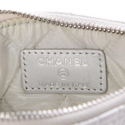 Chanel Metallic Lambskin Star Embossed Coin Purse Case Silver 6 of 8