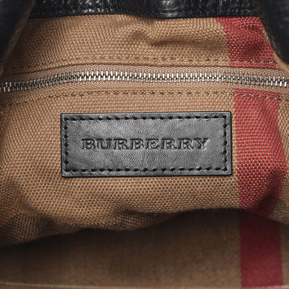 Burberry Grainy Calfskin House Check Small Maidstone Black 6 of 11