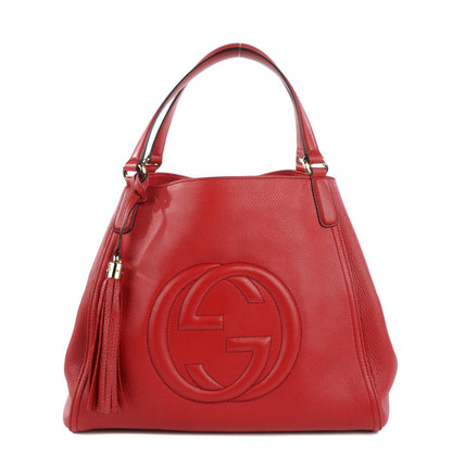 Gucci Pebbled Calfskin Medium Soho Shoulder Bag Red 1 of 7