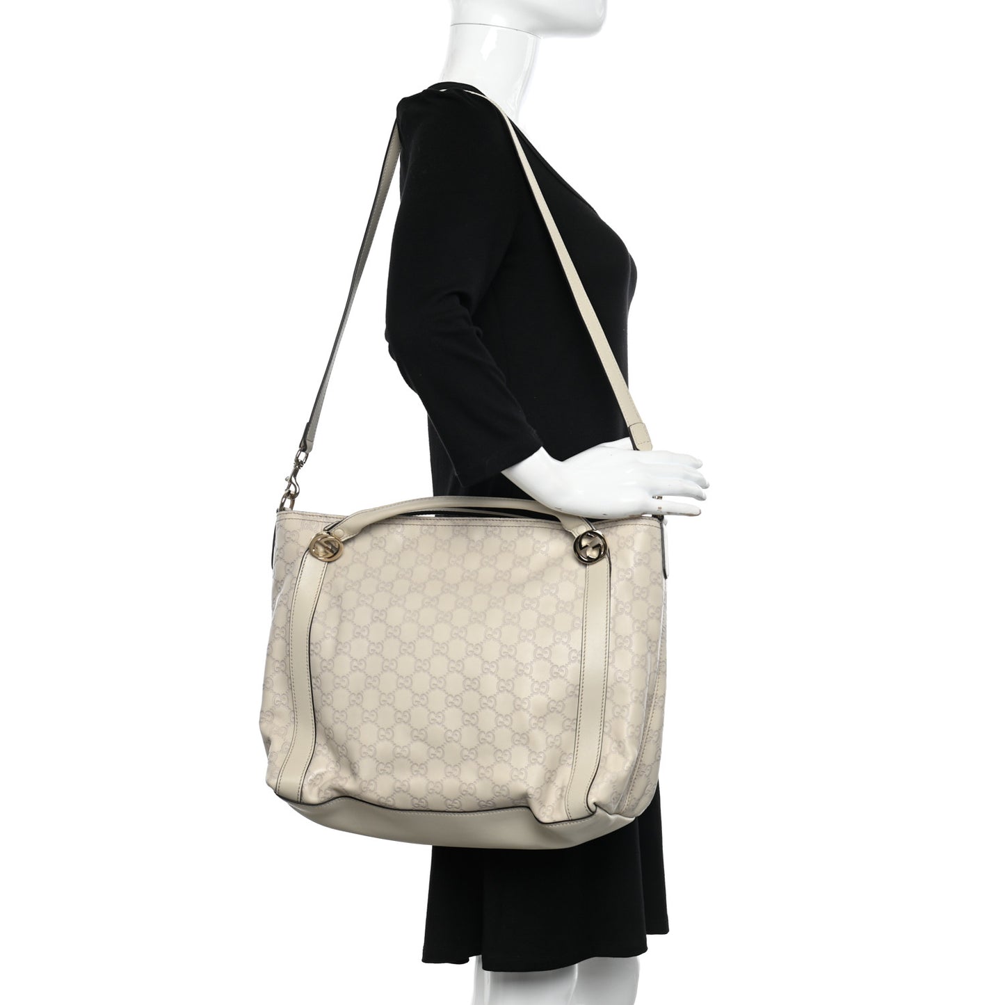Guccissima Medium Miss GG Top Handle Bag Off White