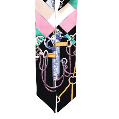 Hermes Silk Cliquetis Twilly Black Rose Menthol 2 of 3