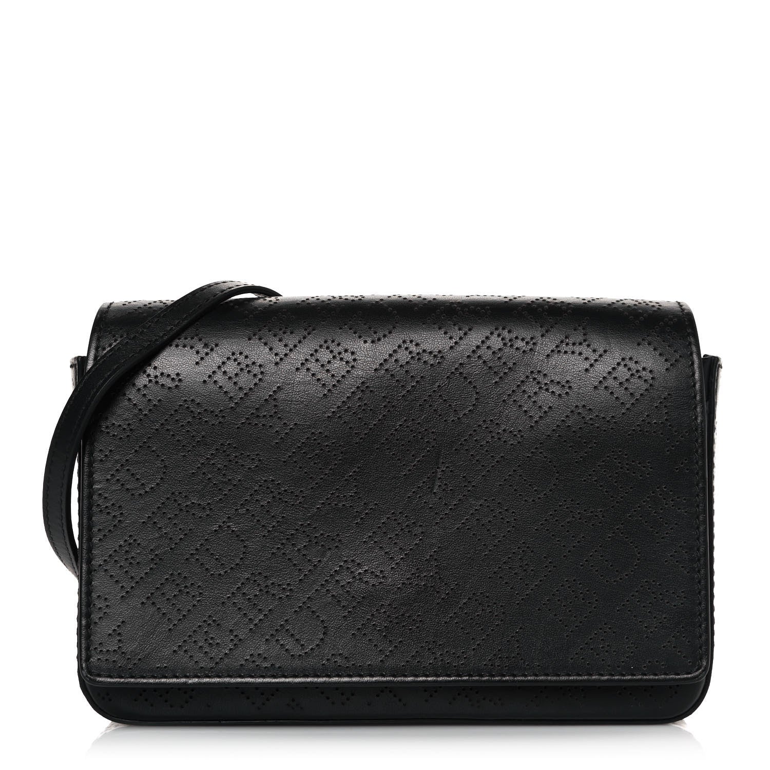 Burberry Calfskin Perforated Logo Hampshire Crossbody Black 1 of 11