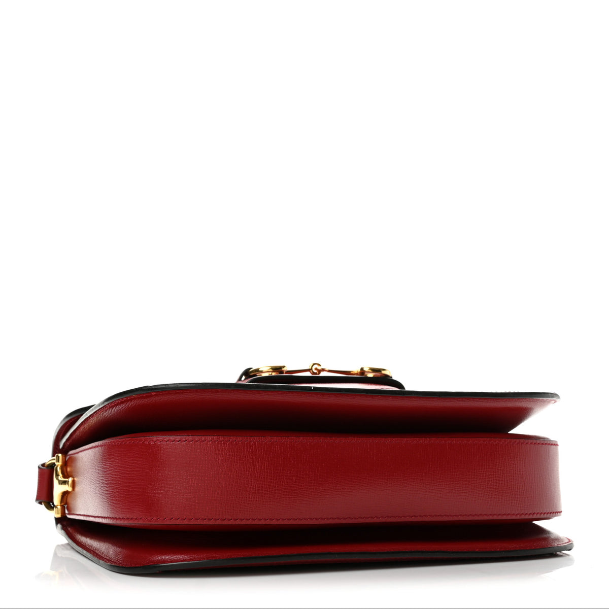 GG Supreme Monogram Azalea Calfskin Horsebit 1955 Shoulder Bag Beige Ebony New Cherry Red
